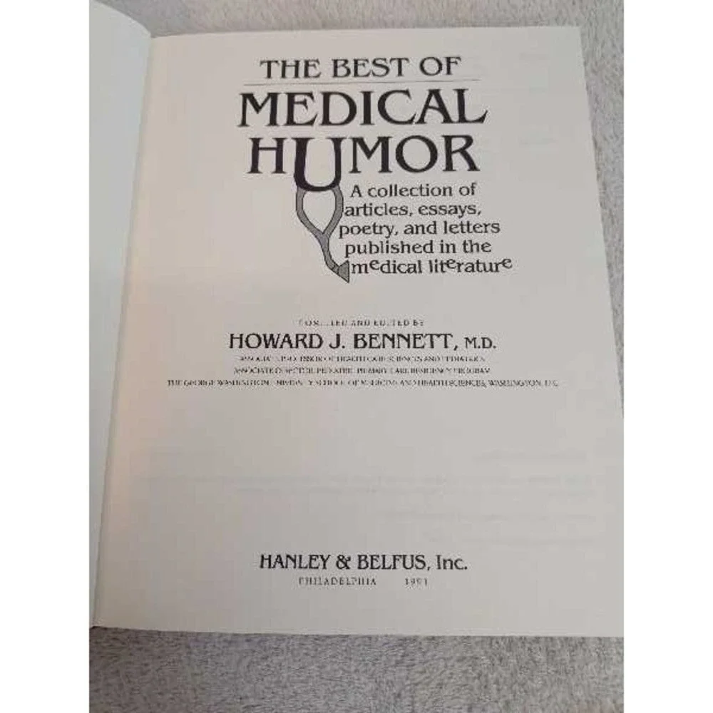 The Best of Medical Humor Hardcover Book Howard J. Bennett 1991